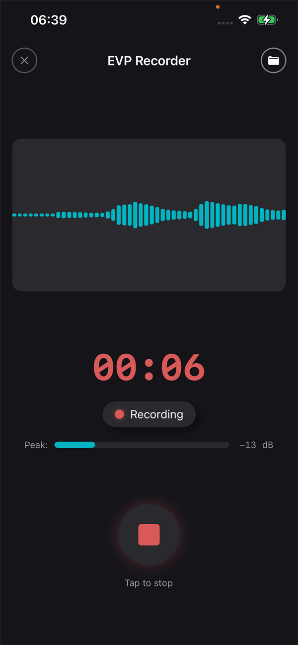 Animavox EVP Recorder with real-time waveform visualisation and audio analysis tools